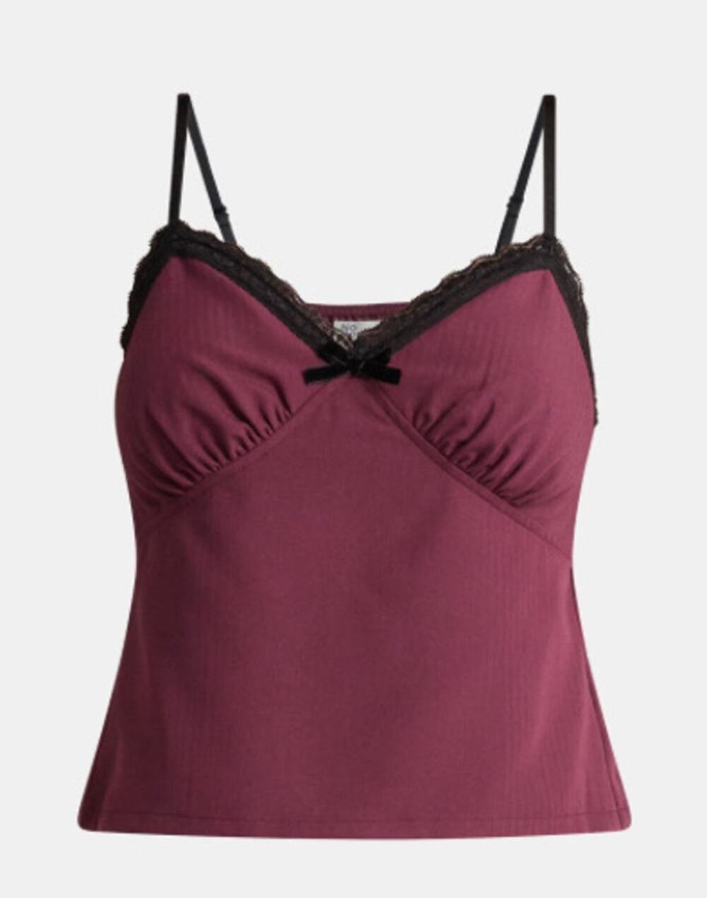 No Boundaries Women XS Sweetheart tank Top Lace with Trim burgundy ruched busts